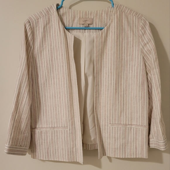 LOFT Jackets & Blazers - Striped crop blazer